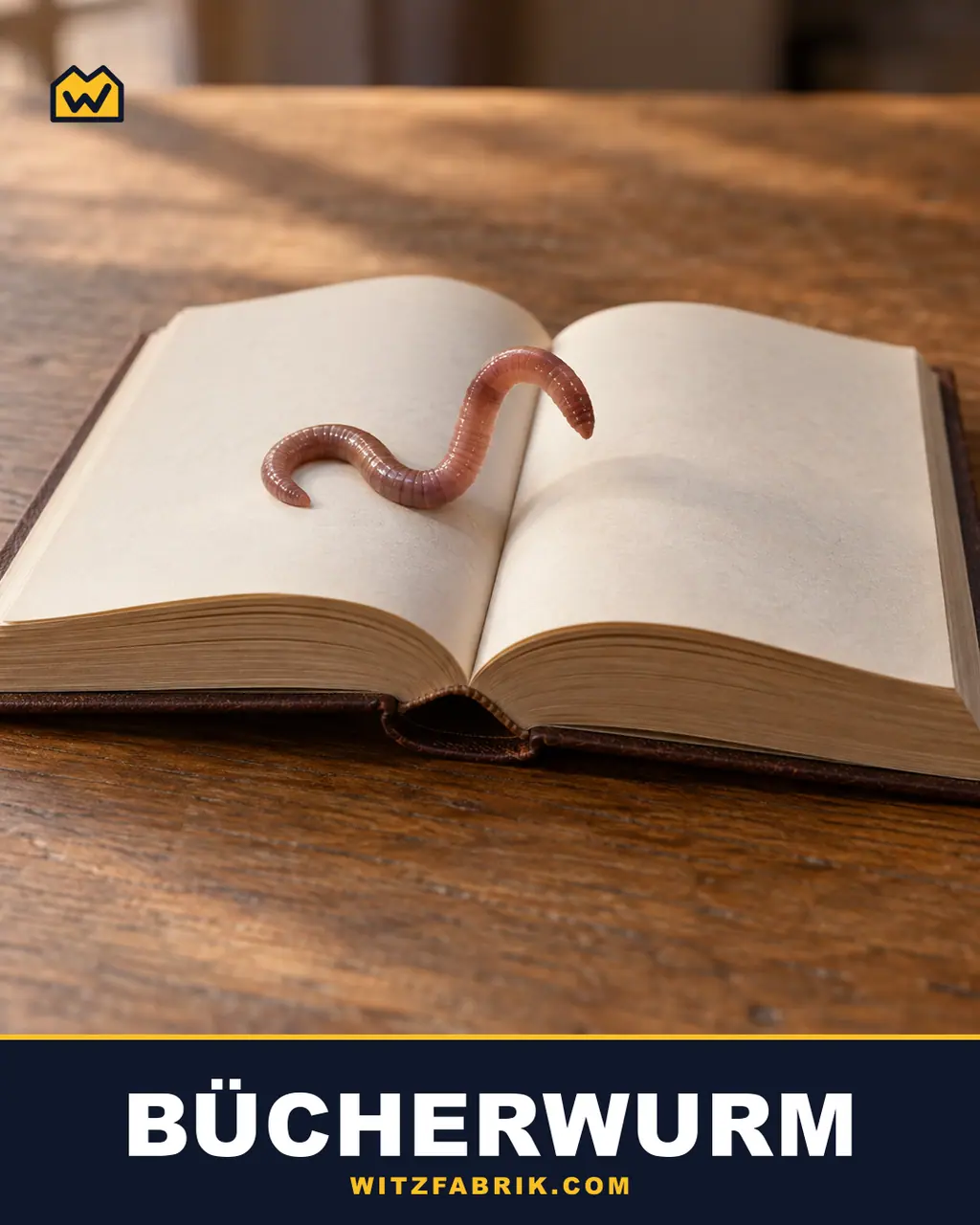 Ein Regenwurm liegt auf einem aufgeschlagenen Buch