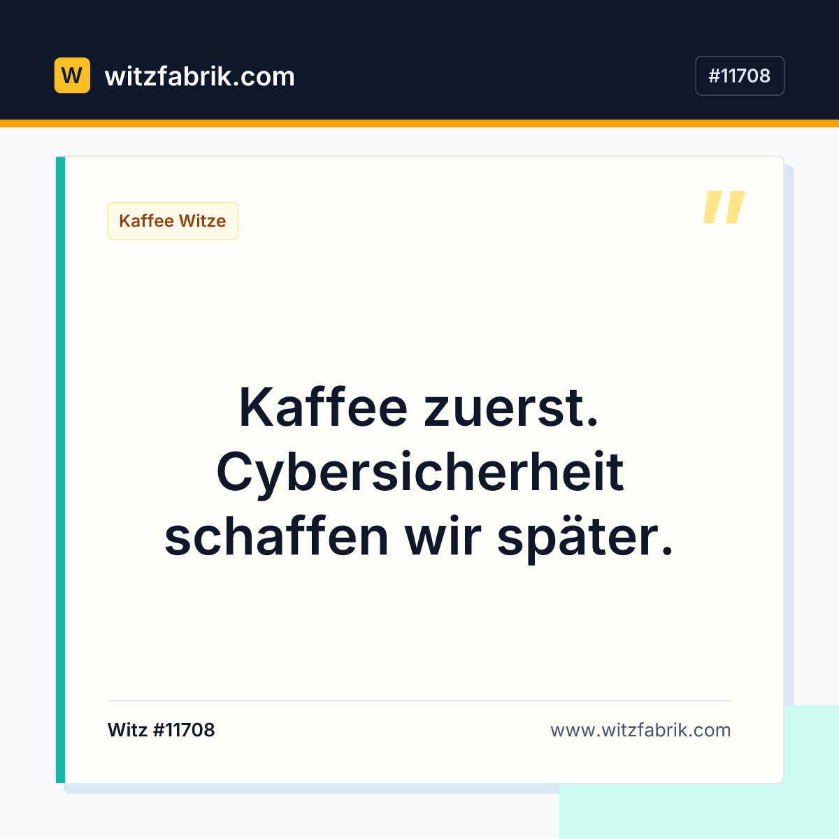 Kaffee zuerst. Cybersicherheit schaffen wir später.