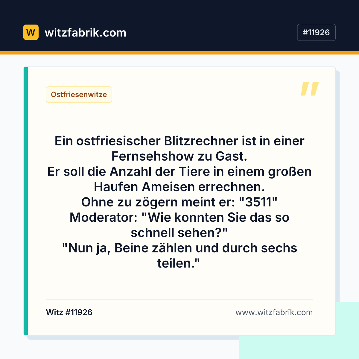 Ein ostfriesischer Blitzrechner ist in einer Fernsehshow zu Gast.