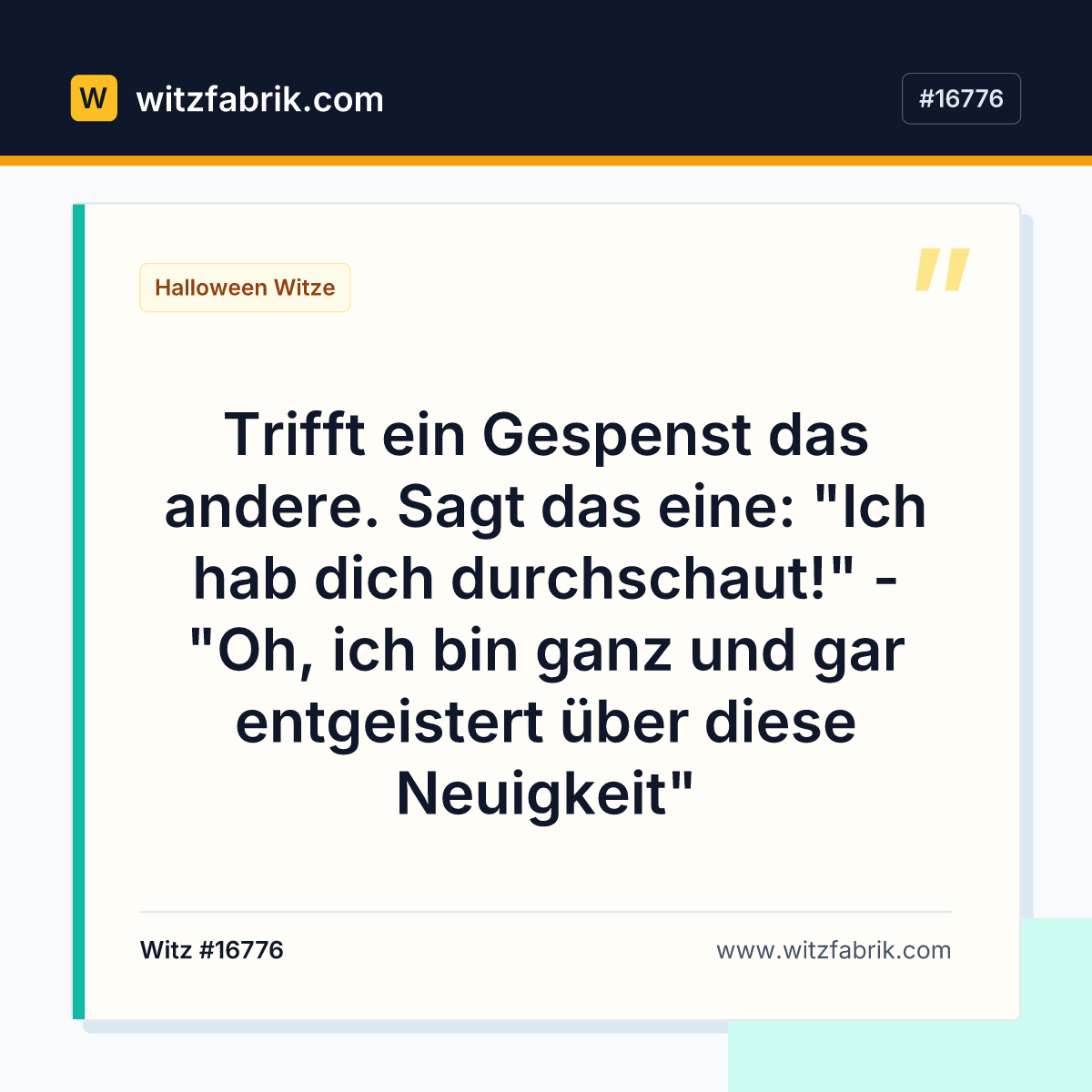 Trifft ein Gespenst das andere. Sagt das eine: "Ich hab dich durchschaut!" - "Oh…