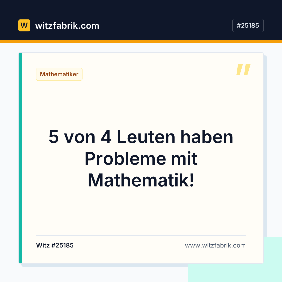 5 von 4 Leuten haben Probleme mit Mathematik!