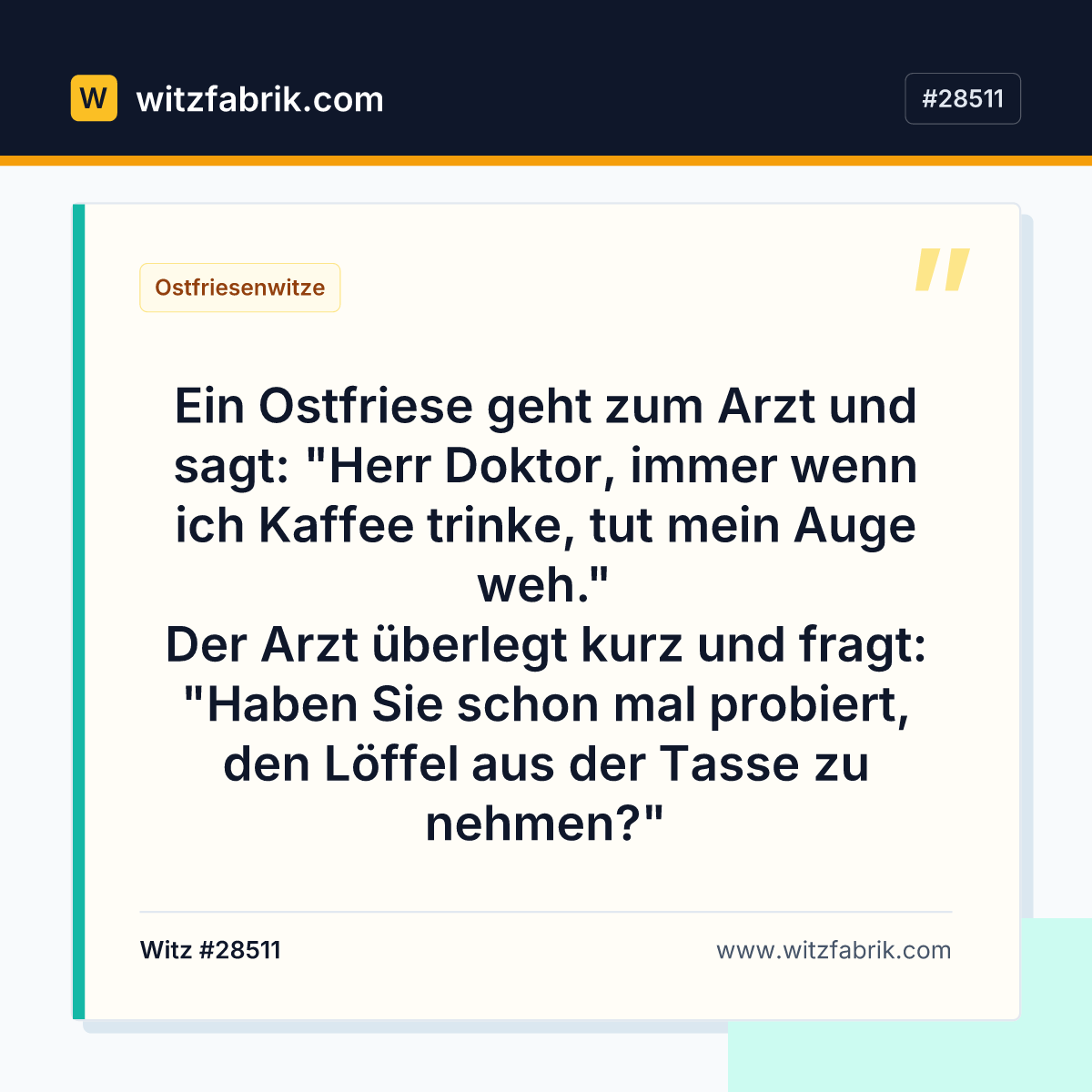 Ein Ostfriese geht zum Arzt und sagt: "Herr Doktor, immer wenn ich Kaffee trinke…