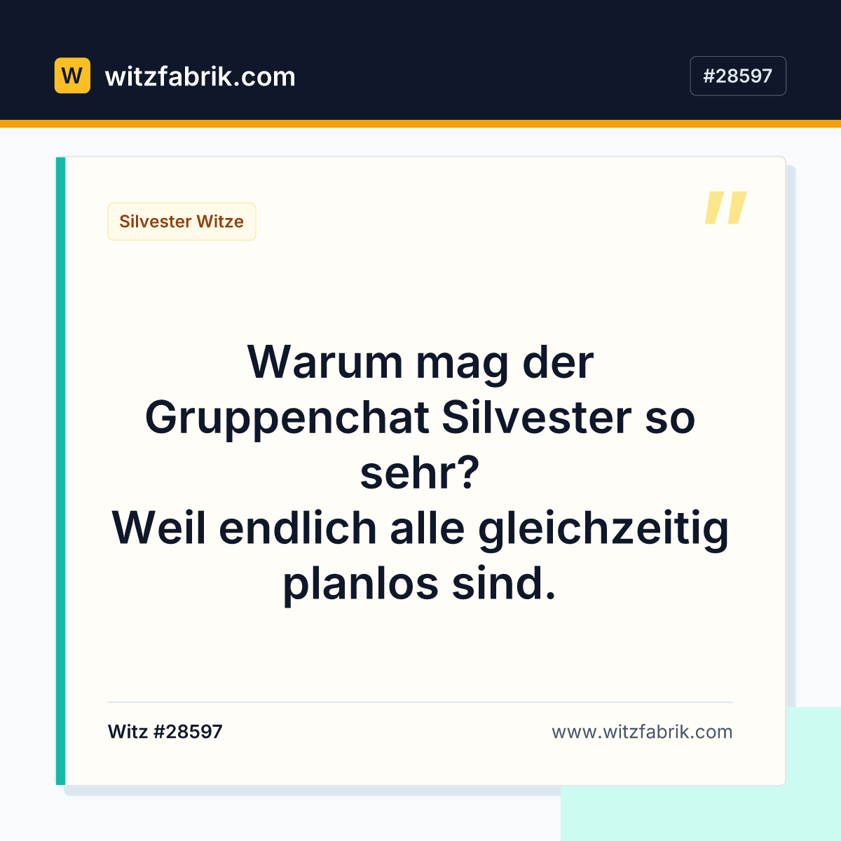Warum mag der Gruppenchat Silvester so sehr? Weil endlich alle gleichzeitig planlos sind.