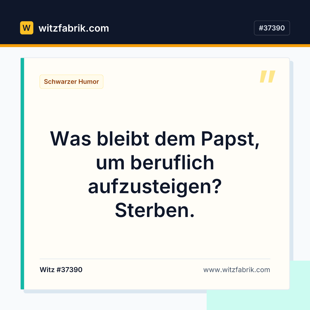 Was bleibt dem Papst, um beruflich aufzusteigen? Sterben.
