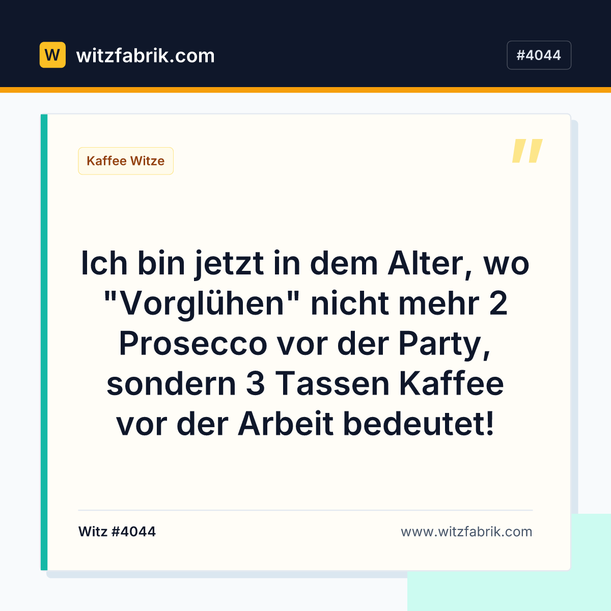 Ich bin jetzt in dem Alter, wo "Vorglühen" nicht mehr 2 Prosecco vor der Party…