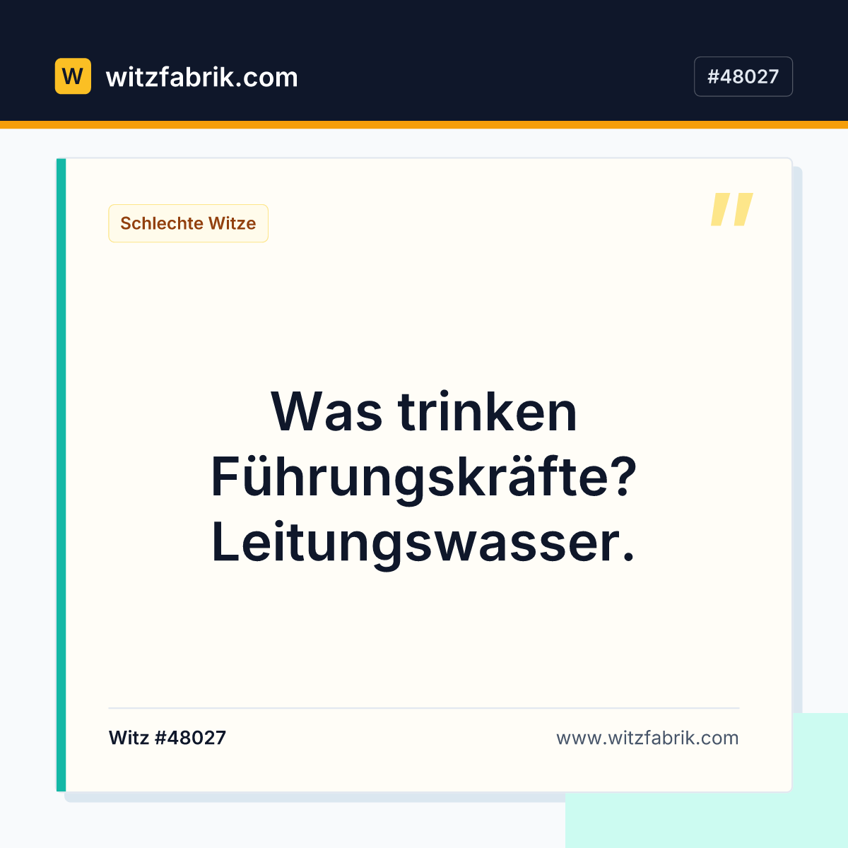 Was trinken Führungskräfte? Leitungswasser.