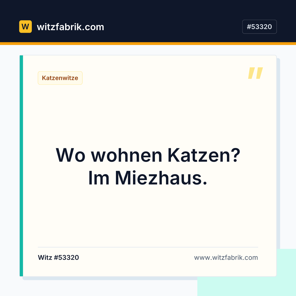 Wo wohnen Katzen? Im Miezhaus.