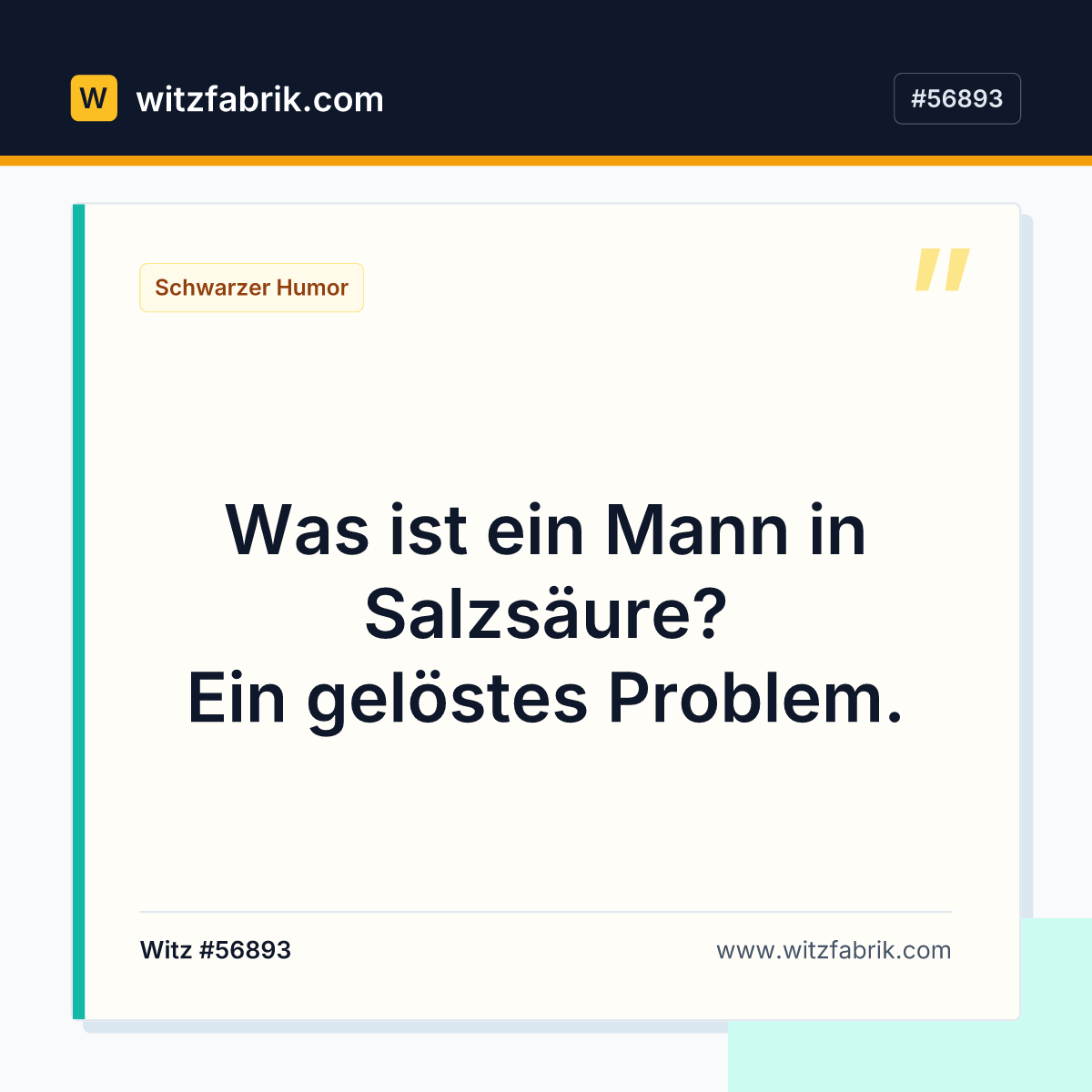 Was ist ein Mann in Salzsäure? Ein gelöstes Problem.