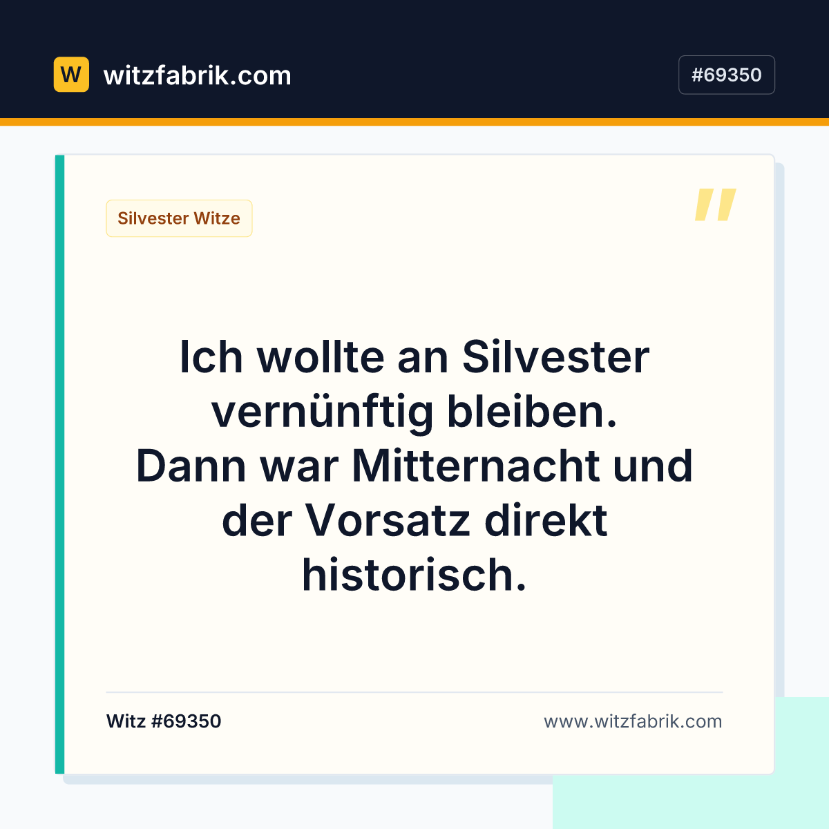 Ich wollte an Silvester vernünftig bleiben. Dann war Mitternacht und der Vorsatz direkt historisch.