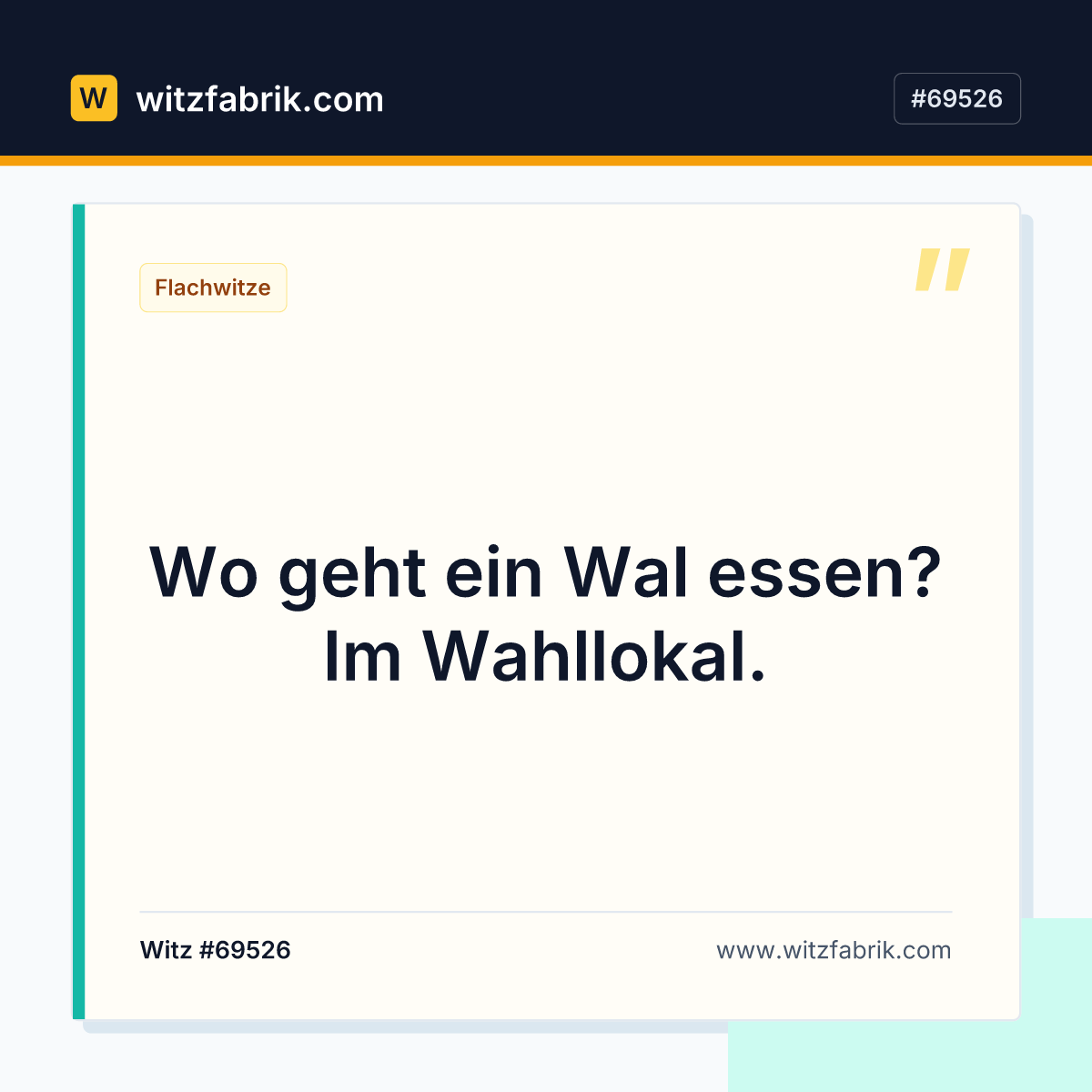 Wo geht ein Wal essen? Im Wahllokal.