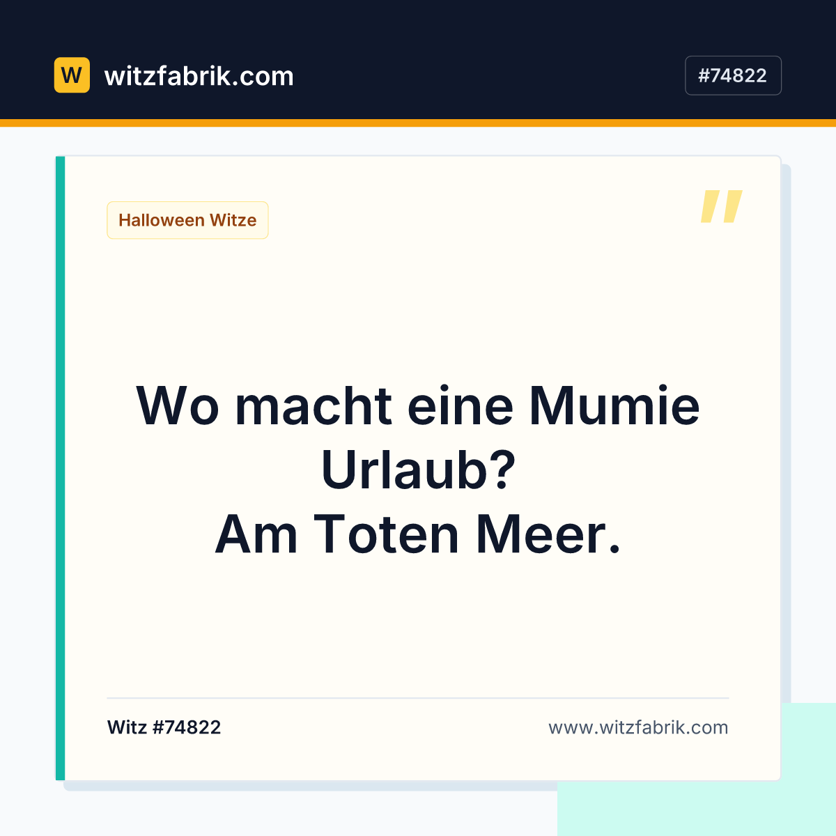 Wo macht eine Mumie Urlaub? Am Toten Meer.