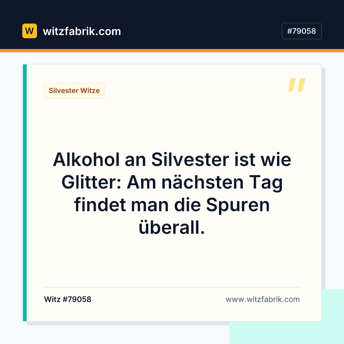 Alkohol an Silvester ist wie Glitter: Am nächsten Tag findet man die Spuren überall.