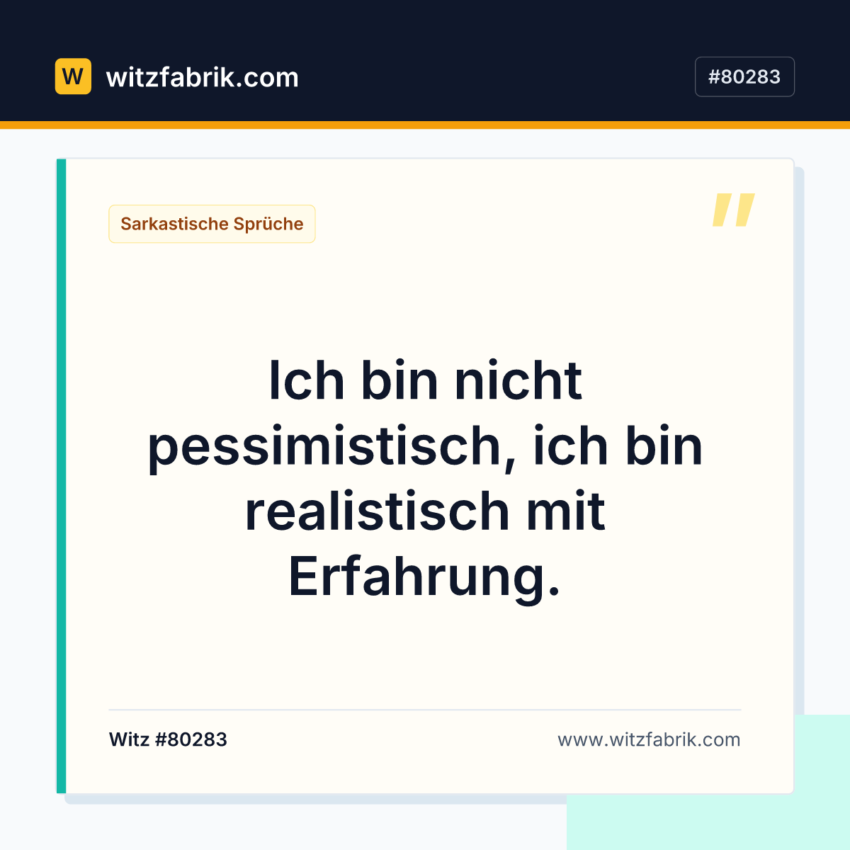 Ich bin nicht pessimistisch, ich bin realistisch mit Erfahrung.