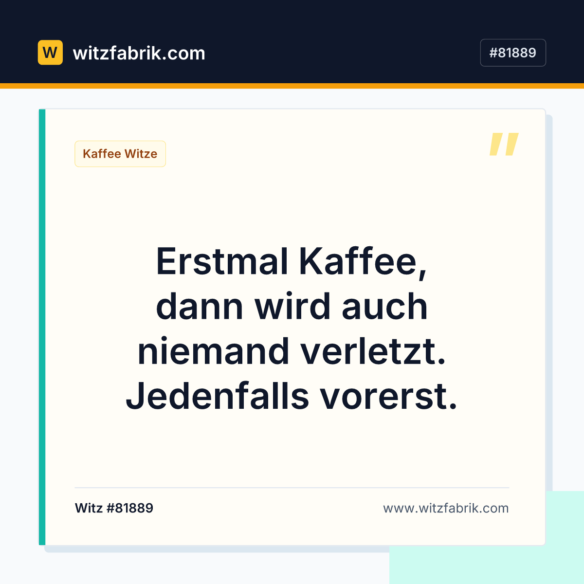 Erstmal Kaffee, dann wird auch niemand verletzt. Jedenfalls vorerst.