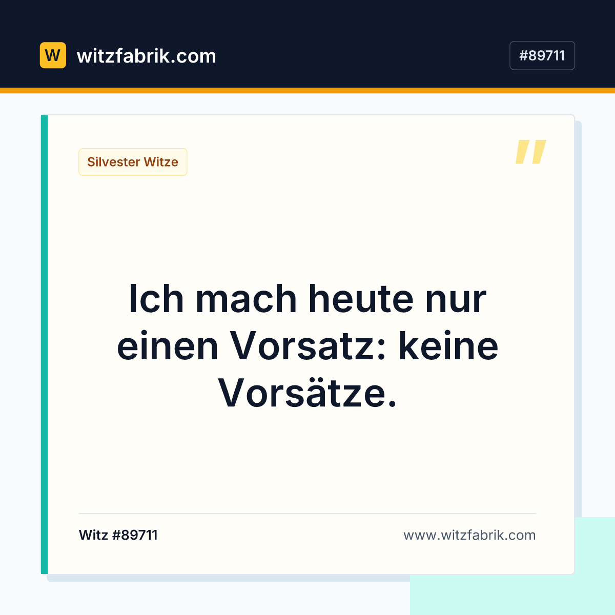 Ich mach heute nur einen Vorsatz: keine Vorsätze.